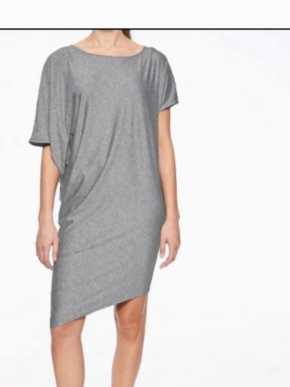 Athleta Gray Sunlover Hilo UPF 50 + Asymmetrical Short Sleeve Dress Size S